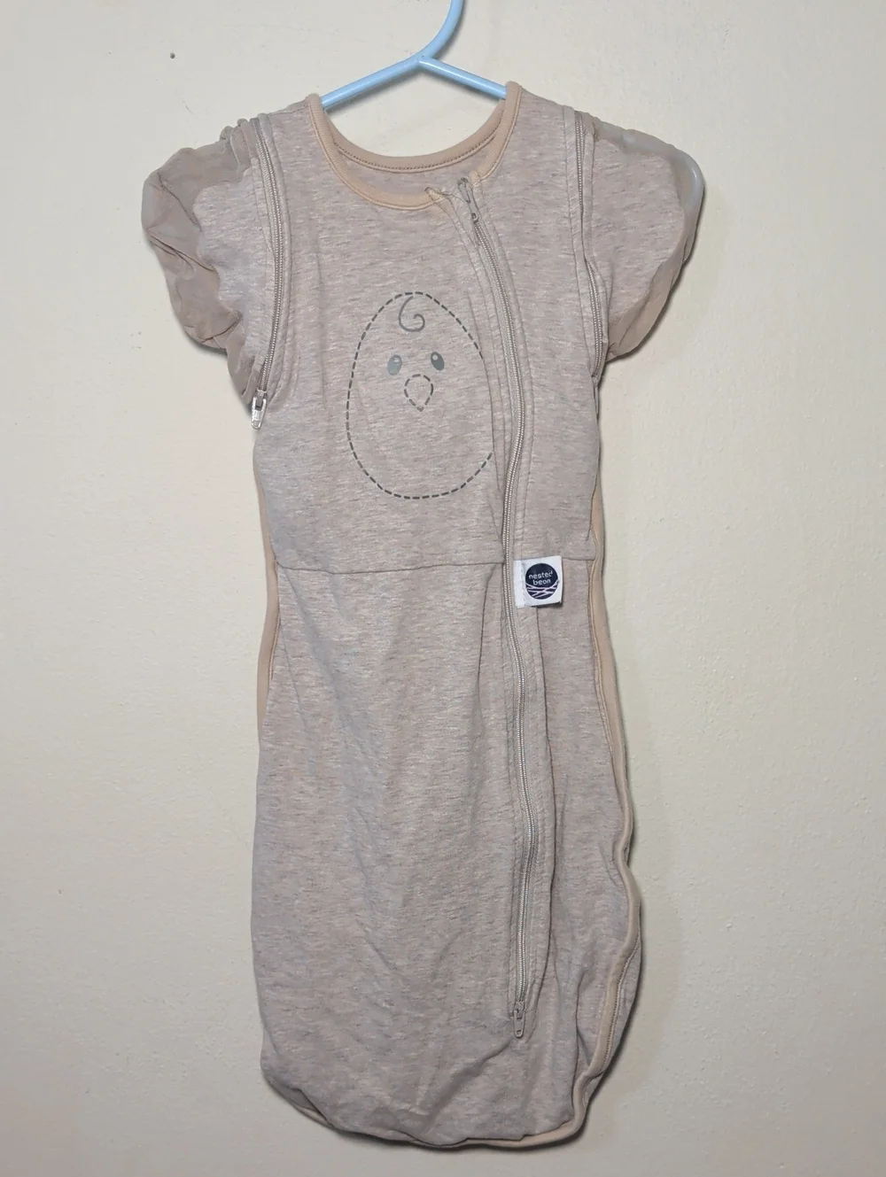 Nested Bean Zen One Classic Swaddle Beige Lightly Weighted Size S 3-6 Months
